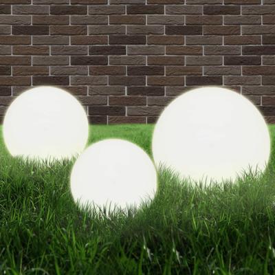 VidaXL Led-bollampen rond 20/30/40 cm pmma 3 st VidaXL Led-bollampen rond 20/30/40 cm pmma 3 st