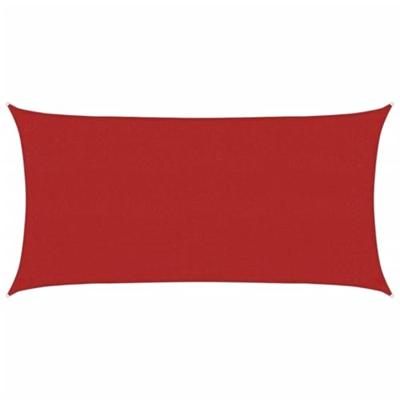 VidaXL Zonnezeil 160 g/m² 2x3,5 m hdpe rood - thumbnail