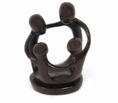 Beeldje Polystone Familie van 4 Personen (9 cm)
