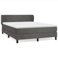 Boxspring met matras fluweel donkergrijs 140x190 cm - thumbnail