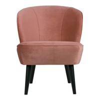 WOOOD Fauteuil 'Sara' Velvet, kleur Oudroze - thumbnail