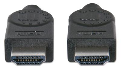 Manhattan 323192 HDMI-kabel HDMI Aansluitkabel HDMI-A-stekker, HDMI-A-stekker 1.00 m Zwart Folie afscherming, Afscherming gevlochten