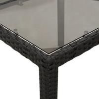 7-delige Tuinset met kussens poly rattan en acaciahout zwart - thumbnail
