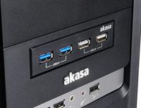 Akasa AK-ICR-12V3 3.5 inch Interconnect S Front Panel 2x USB 3.0 Hub - thumbnail