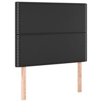 Hoofdbord LED 80x5x118/128 cm kunstleer zwart - thumbnail