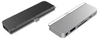 Hyper - HyperDrive 6-in-1 USB-C Hub voor iPad Pro/Air - 3,5 mm audio jack stekker, USB-A, SD, Micro SD, USB-C, HDMI - zilver - thumbnail