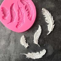 Feather suiker siliconen mal fondant schimmel cake versieren tools - thumbnail