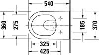Duravit D-Neo wandtoilet zonder zitting 37x54x40cm Wit Hoogglans 2578090000 - thumbnail