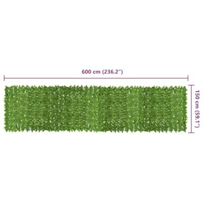 Balkonscherm met groene bladeren 600x150 cm
