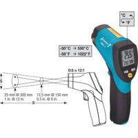 Hazet 1991-1 Infrarood-thermometer Optiek 12:1 -50 - +550 °C - thumbnail