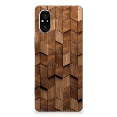 Bumper Hoesje voor Sony Xperia 5 V Wooden Cubes Bumper Hoesje voor Sony Xperia 5 V Wooden Cubes
