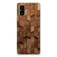 Bumper Hoesje voor Sony Xperia 5 V Wooden Cubes - thumbnail