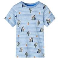 Kindershirt 104 gemengd blauw - thumbnail