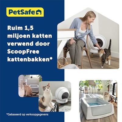 PetSafe ScoopFree SmartSpin Zelfreinigende Kattenbak - Geavanceerde Geuroptimum & Gezondheidsmonitoring - App Bestuurd - Compatibel Met Elke Kattenbakvulling