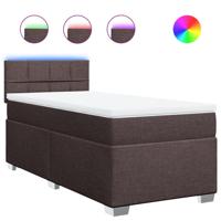 Boxspring met matras stof donkerbruin 80x200 cm - thumbnail