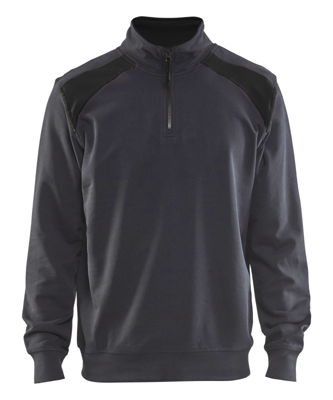 Blåkläder Sweatshirt bicolour met halve rits 33531158 | Medium Grijs/Zwart | Maat 4XL - 7330509697214