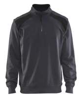Blåkläder Sweatshirt bicolour met halve rits 33531158 | Medium Grijs/Zwart | Maat 4XL - 7330509697214 - thumbnail