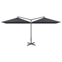 VidaXL Parasol dubbel met stalen paal 600x300 cm antracietkleurig - thumbnail