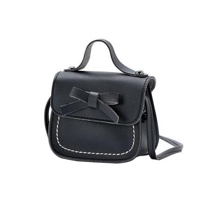 Schattig PU Kids tas munt Pouch baby portemonnee Schoudertas (zwart)