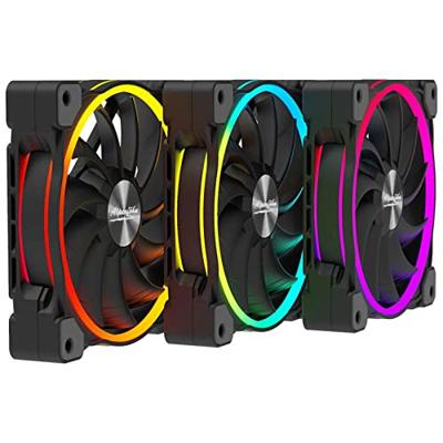 Alpenföhn Wing Boost 3 ARGB PWM PC-ventilator Zwart (b x h x d) 140 x 140 x 25 mm Incl. LED-verlichting