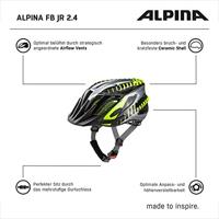 Olympic Sportswear Alpina sports kinderhelm fb jr. 2.0 50-55 glans zw/gr/neon - thumbnail