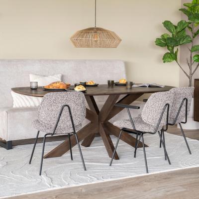 Eleonora Eettafel 'Nikki' Mangohout, 280 x 100cm, kleur Bruin