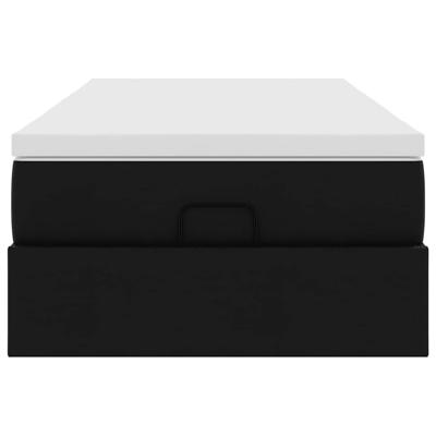 Ottoman bed met matras 80x200cm kunstleer zwart