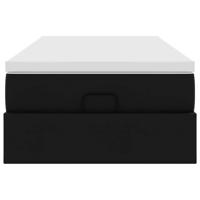 Ottoman bed met matras 80x200cm kunstleer zwart - thumbnail