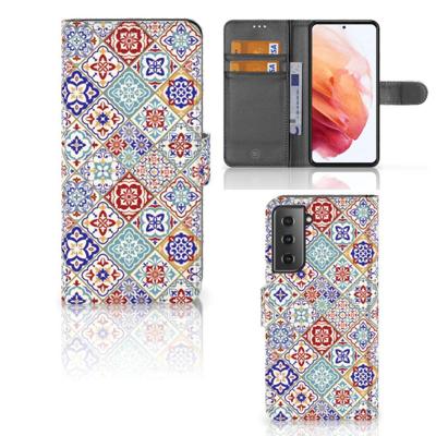 Samsung Galaxy S21 | Bookcase | Tiles Color Samsung Galaxy S21 | Bookcase | Tiles Color