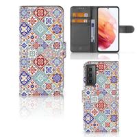 Samsung Galaxy S21 | Bookcase | Tiles Color - thumbnail
