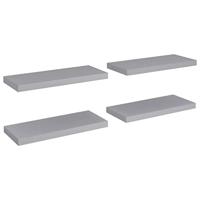 Wandschappen zwevend 4 st 60x23,5x3,8 cm MDF grijs - thumbnail