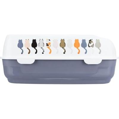 TRIXIE Kattenbak Delio - Rand - 38 × 20 × 50 cm - Grijze en witte opdruk - thumbnail