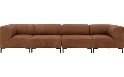 Goossens Excellent Bank Marshall bruin, leer, 2 x 1,5-zits, urban industrieel Goossens Excellent Bank Marshall bruin, leer, 2 x 1,5-zits, urban industrieel