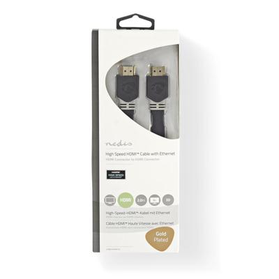 Platte High Speed HDMI-kabel met Ethernet | HDMI-connector - HDMI-connector | 2,0 m | Antraciet - thumbnail
