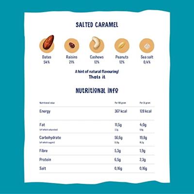 Nakd Salted Caramel, reep van 35 g, pak van 18 stuks