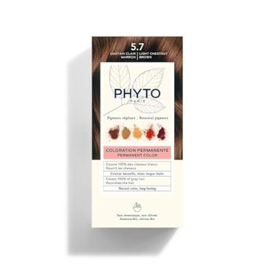 Phytocolor Permanente Haarkleuring 5.7 Chatain Clair Marron Intense en Natuurlijke Kleur