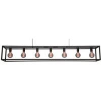 Freelight Hanglamp Esteso 7 lichts L 168 cm B 25 cm zwart - thumbnail