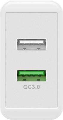 USB-A-adapter - USB-A-lader - 2 poorts - Quick charge 3.0 - 3000mA - 28 Watt - Wit