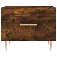 Salontafel 50x50x40 cm bewerkt hout gerookt eikenkleurig - thumbnail