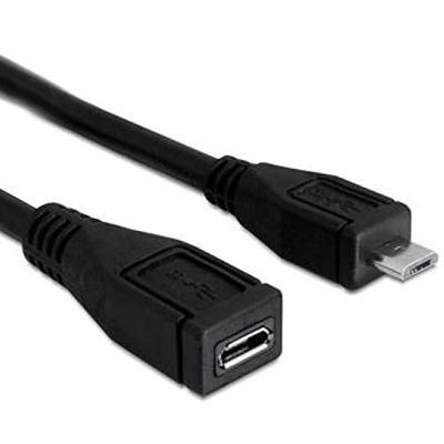Delock USB-kabel USB 2.0 USB-micro-B stekker, USB-micro-B bus 1.00 m Zwart 83248