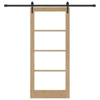 Schuifdeur met Hardware Set 86x198,5 cm Massief Vurenhout - thumbnail