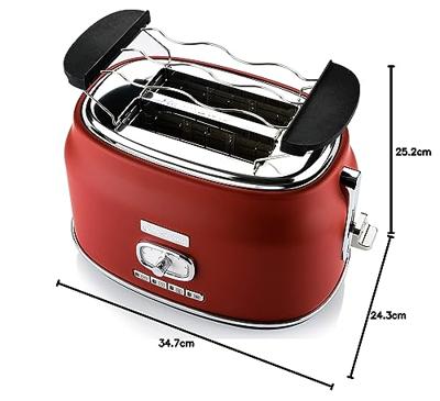Westinghouse Retro Broodrooster - 2 Sleuven Broodrooster - Rood Westinghouse Retro Broodrooster - 2 Sleuven Broodrooster - Rood