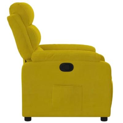 Fauteuil verstelbaar fluweel geel