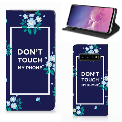 Samsung Galaxy S10 Design Case Flowers Blue DTMP Samsung Galaxy S10 Design Case Flowers Blue DTMP