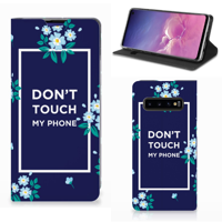 Samsung Galaxy S10 Design Case Flowers Blue DTMP - thumbnail