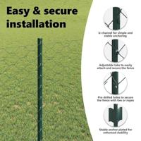 VidaXL Hek met paal groen 1 x 50 m staal en pvc - thumbnail