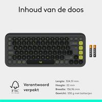 Logitech POP ICON KEYS draadloos Bluetooth-toetsenbord, comfortabel typen, programmeerbare toetsen, eenvoudig schakelen tussen maximaal 3 apparaten, voor laptop, tablet, pc, US INT'L QWERTY - Grafiet - thumbnail