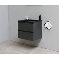 On-Line Onderkast - 60 cm - Voorgemonteerd - Ladestructuur - Acryl Wastafel - zonder Kraangat - Mat Antraciet - thumbnail