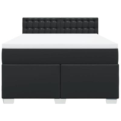 Boxspring met matras kunstleer zwart 180x200 cm