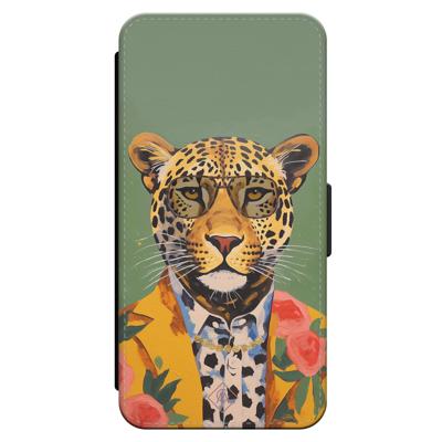 iPhone 16 Pro flipcase - Luipaard hipster iPhone 16 Pro flipcase - Luipaard hipster